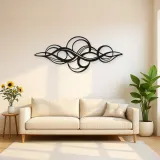 Calm Horizontal Rhythm Metal Wall Art | Modern Abstract Metal Decor