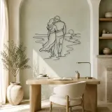 Beach Walk Pair Metal Wall Art | Romantic Couple Decor - lifestyle view 4