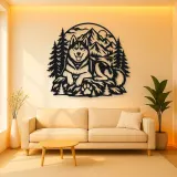 Husky Mountain Metal Wall Art | Pet Lover Silhouette Decor