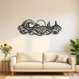Interwoven Ocean Waves Metal Wall Art | Coastal and Nautical Wall Decor