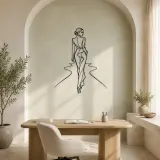 Over Shoulder Runway Metal Wall Art | Fashion Figure Wall Decor - lifestyle view 4