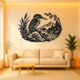 Kingfisher River Metal Wall Art | Wildlife Silhouette Decor