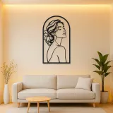 Beauty in Arch Metal Wall Art | Minimalist Woman Line Art