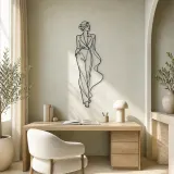 Minimalist Runway Line Metal Wall Art | Fashion Figure Wall Decor - lifestyle view 4