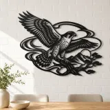 Falcon Wind Curve Metal Wall Art | Wildlife Silhouette Decor - lifestyle view 4