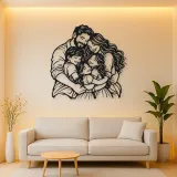 Family Group Hug Metal Wall Art | Family Silhouette Decor