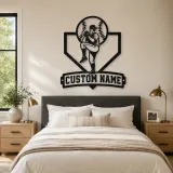 Personalized Baseball Pitcher Windup Metal Wall Art - lifestyle view 2