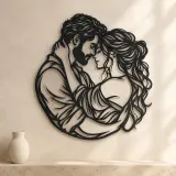 Forehead Touch Metal Wall Art | Romantic Couple Decor - lifestyle view 3