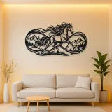 Infinite Horse Line Metal Wall Art | Equestrian Wall Decor