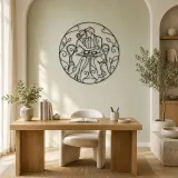 Seated Cafe Lovers Metal Wall Art | Romantic Couple Decor - lifestyle view 4
