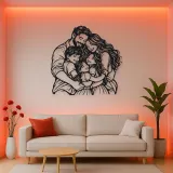 Family Group Hug Metal Wall Art | Family Silhouette Decor