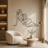 Reclining Fashion Muse Metal Wall Art | Fashion Figure Wall Decor - lifestyle view 5