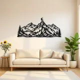 Climber Summit Moment Metal Wall Art | Nature Silhouette Decor