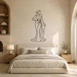 Sculptural Gown Pose Metal Wall Art | Fashion Figure Wall Decor - lifestyle view 2