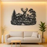 Deer Forest Profile Metal Wall Art | Wildlife Silhouette Decor