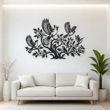 Birds Rising from Tree Metal Wall Art | Wildlife Silhouette Decor
