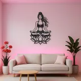 Meditation with Lotus Metal Wall Art | Movement Silhouette Decor