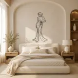 Hand on Hip Satin Gown Pose Metal Wall Art | Fashion Figure Wall Decor - lifestyle view 2