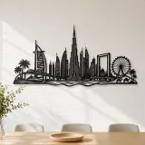 Dubai Skyline Arc Metal Wall Art | Travel and City Wall Decor - lifestyle view 4