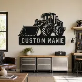Personalized Large Wheel Loader Low Bucket Metal Wall Art - lifestyle view 4