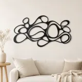 Arte mural de metal ritmo de guijarros orgánicos | Decoración moderna abstracta de metal