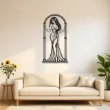 Woman in Arch Metal Wall Art | Minimalist Woman Line Art
