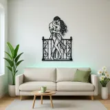 Balcony Embrace Metal Wall Art | Romantic Couple Decor