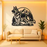 German Shepherd Profile Metal Wall Art | Pet Lover Silhouette Decor
