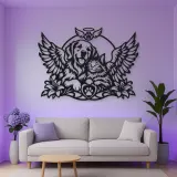 Pet Memorial Wings Metal Wall Art | Pet Lover Silhouette Decor