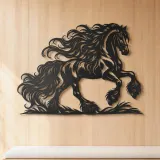 Friesian Mane Flow Metal Wall Art | Equestrian Wall Decor - lifestyle view 5