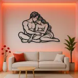 Quiet Night Cuddle Metal Wall Art | Romantic Couple Decor