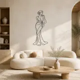 Cartel de metal de alta costura | Decoración mural de figura de moda