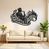 Saxophone Jazz Flow Metal Wall Art | Music Room Wall Decor