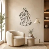 Seated Gown Elegance Metal Wall Art | Fashion Figure Wall Decor - lifestyle view 5