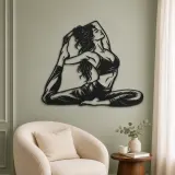Pigeon Pose Serenity Metal Wall Art | Movement Silhouette Decor - lifestyle view 2