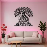 Family Tree Embrace Metal Wall Art | Family Silhouette Decor