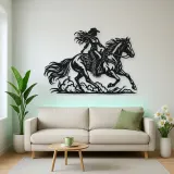 Cowgirl and Horse Metal Wall Art | Equestrian Wall Decor