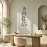 Catwalk Turn Pose Metal Wall Art | Fashion Figure Wall Decor - lifestyle view 4