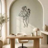 Fashion Muse with Rose Metal Wall Art | Botanical Woman Wall Decor - lifestyle view 4