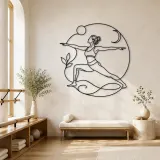 Cartel de metal Side Angle Strength | Decoración mural de yoga y meditación