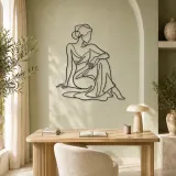 Poised Seated Woman Metal Wall Art | Fashion Figure Wall Decor - lifestyle view 4
