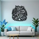 Owl and Fox Forest Metal Wall Art | Wildlife Silhouette Decor