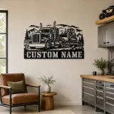 Personalized Heavy Haul Truck and Bulldozer Metal Wall Art - lifestyle view 4