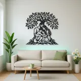 Family Tree Embrace Metal Wall Art | Family Silhouette Decor