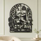 Home Arch Landscape Metal Wall Art | Cozy Home Metal Decor - lifestyle view 2