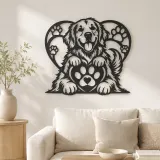 Corazón de Huella de Perro Cartel de Metal | Decoración Silueta para Amantes de Mascotas