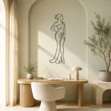 Side Profile Elegance Metal Wall Art | Fashion Figure Wall Decor - lifestyle view 4