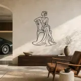 Décoration murale en métal Muse de Chaise Élégante | Décor mural de figure de mode