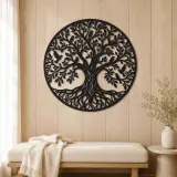 Tree with Birds Metal Wall Art | Wildlife Silhouette Decor - lifestyle view 5