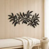 Olive Branch Flow Metal Wall Art | Botanical Metal Wall Decor - lifestyle view 5